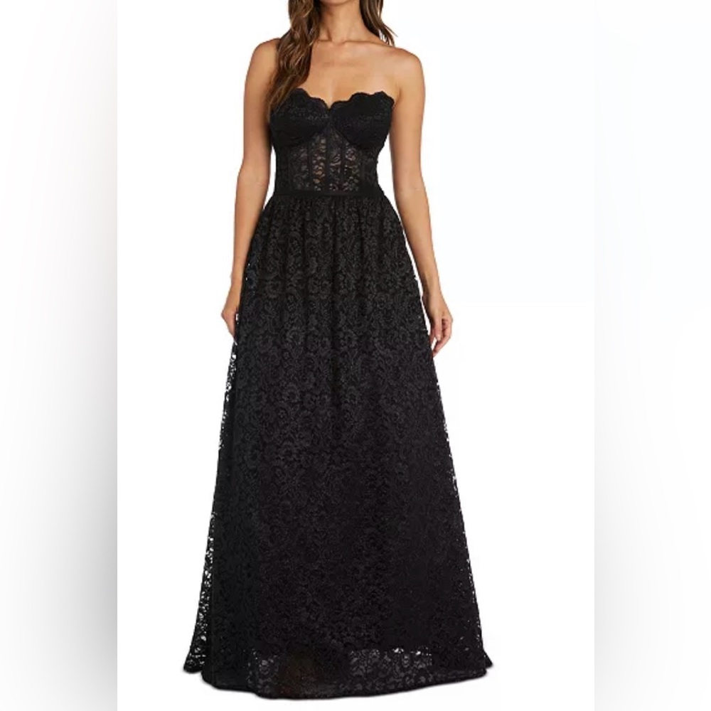 Strapless corset fitted lace with glitter dress size 1